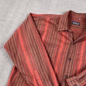 Patagonia Shirt Adult Extra Large Striped Button Up Long Sleeve Flannel Men's